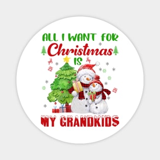Snowman Xmas Tree All I Want For Christmas Is My Grandkids Magnet